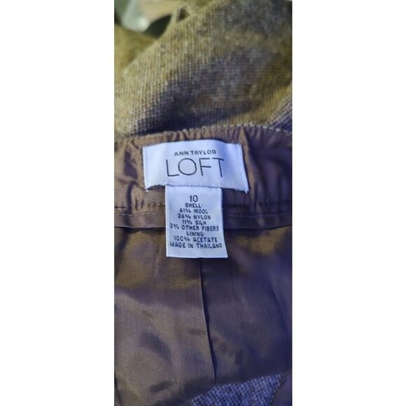 ANN Taylor Loft Womens Dress Career Pants Brown Lined Wool Blend 10 - Picture 6 of 7